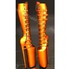Orange Plattform Schnalle Knies tiefel runde Zehen Seite Reiß verschluss britischen Stil Party kleid Stiletto Frauen Schuhe 2024 Zapatos Para Mujere