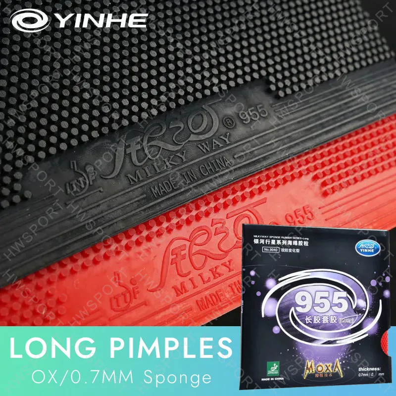 YINHE 955 Tischtennis-Gummi, lange Noppen, Anti-Spin-Ping-Pong-Gummiplatte, 955 OX/0,7 mm Schwamm Image