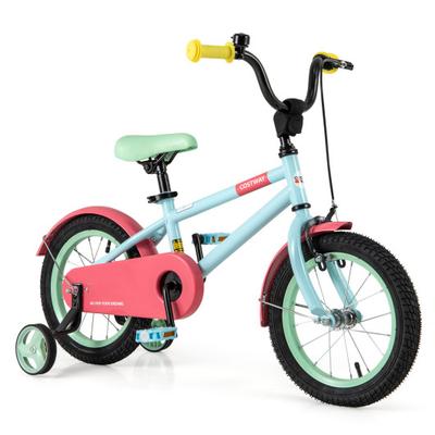 Costway Kids Bike with Adjustable Handlebar and Saddle Blue-14 inches