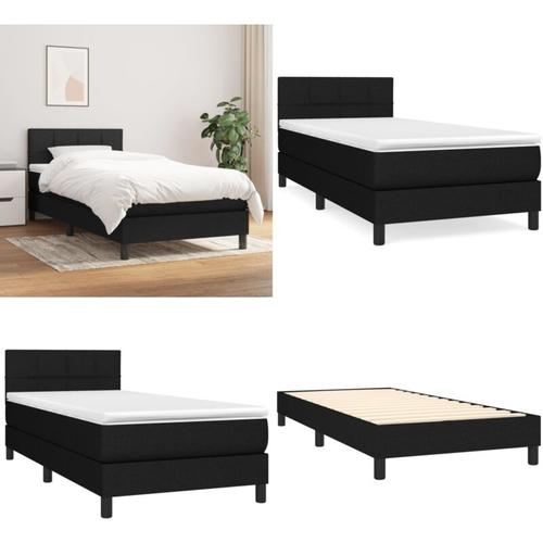 Boxspringbett mit Matratze Schwarz 100x200 cm Stoff - Boxspringbett - Boxspringbetten - Home &