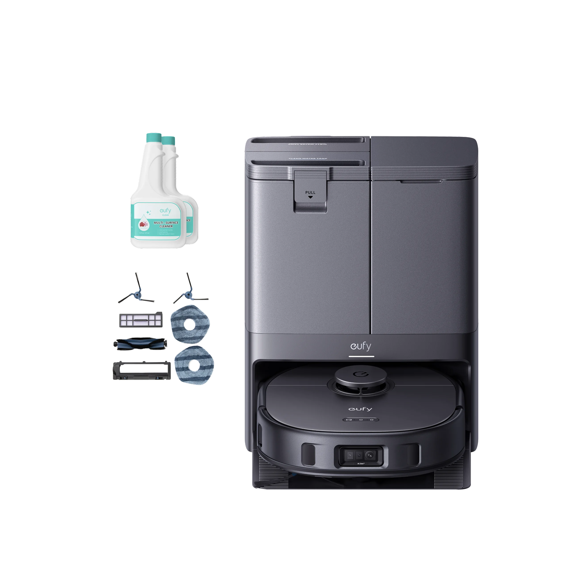 eufy X10 Pro Omni + 2 bottles of eufy Floor Cleaning Solution+Replacement Parts Kit