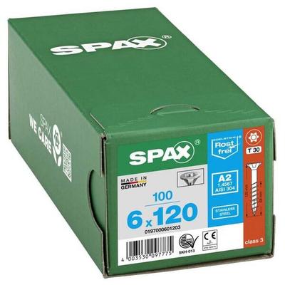 SPAX Universalschrauben T30 Senkkopf Edelstahl A2 6 x 120 mm 100 Stück silber Image