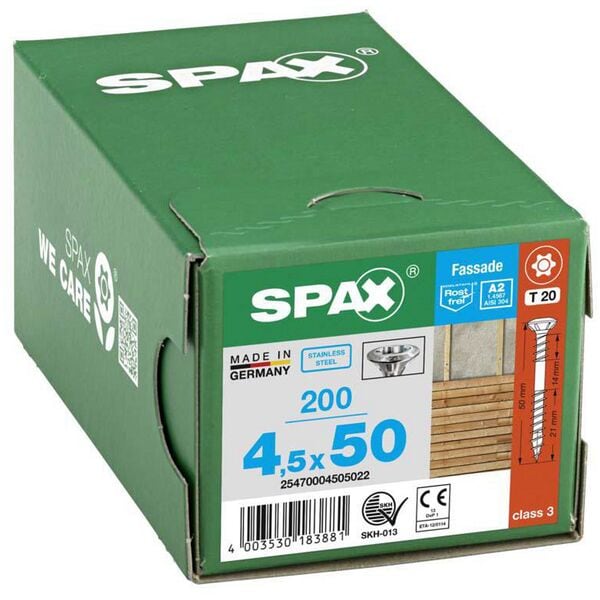 SPAX Fassadenschrauben T20 Linsensenkkopf A2 4,5 x 50 mm 200 Stück Image
