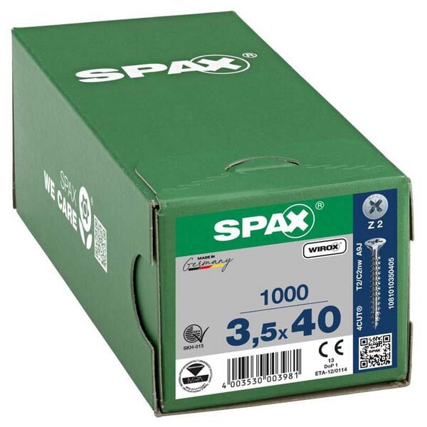 SPAX Universalschrauben Z2 Senkkopf WIROX 3,5 x 40 mm 1000 Stück Image