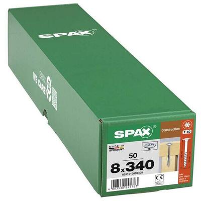SPAX Holzbauschrauben T40 Tellerkopf WIROX 8 x 340 mm 50 Stück