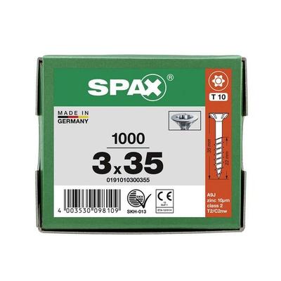 SPAX Universalschrauben T10 Senkkopf WIROX 3,0 x 35 mm 1000 Stück