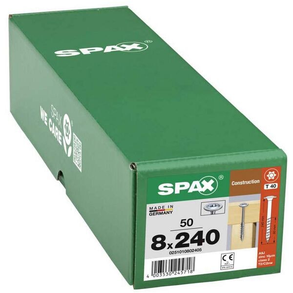 SPAX Holzbauschrauben T40 Tellerkopf WIROX 8 x 240 mm 50 Stück Image