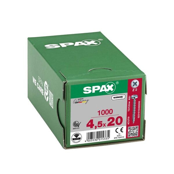 SPAX Universalschrauben Z2 Halbrundkopf WIROX 4,5 x 20 mm 1000 Stück Image