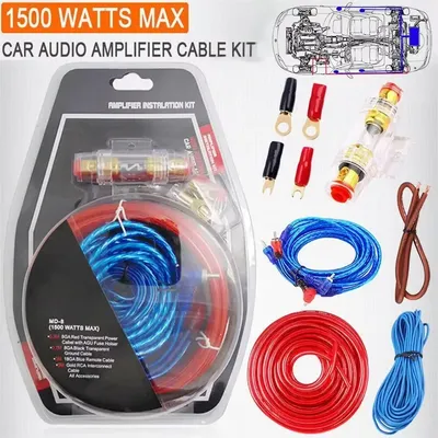 1500W Audio Speakers Wiring Kit 18GA RCA Car Subwoofer Power Amplifier AMP Wiring Fuse Holder Cable