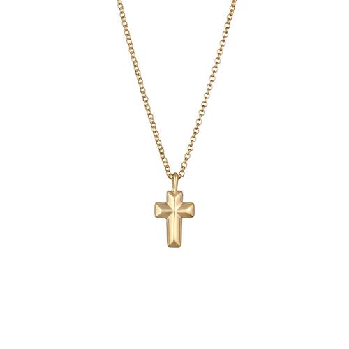 KUZZOI - Anhänger Kreuz 375 Gelbgold Ketten 1 ct