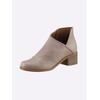 Stiefelette HEINE, Damen, Gr. 37, grau (taupe), Leder, Glattleder, Rindsleder, modisch, Schuhe