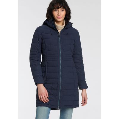 Steppmantel KILLTEC "KOW 96 WMN QLTD CT", Damen, Gr. 36, blau (dunkelnavy), Steppware, Obermaterial: 100% Polyester, unifarben, sportlich, Langarm angesetztes Bündchen mit Klettverschluss, Mäntel Image