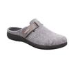 Pantoffel ROHDE "BARI", Damen, Gr. 41, grau (grau, meliert), Filz, klassisch, Schuhe, Hausschuh, Clog mit Klettverschluss-Riemchen