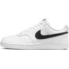 Sneaker NIKE SPORTSWEAR "COURT VISION LOW NEXT NATURE", Gr. 45,5, schwarz-weiß (weiß, schwarz, weiß), Leder, Synthetik, Textil, sportlich, Schuhe, Design auf den Spuren des Air Force 1