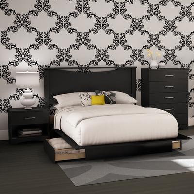 4-piece Full-size Bedroom Set in Black or Brown
