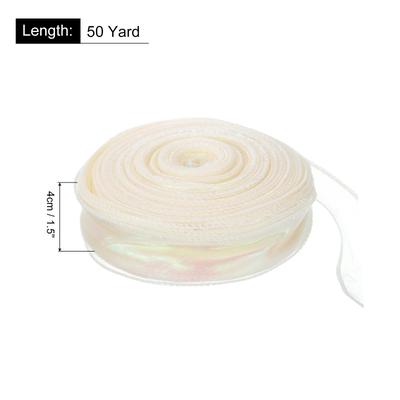 1.5 Inch 10 Yard Sheer Organza Ribbon Shimmer Chiffon Tulle Ribbons