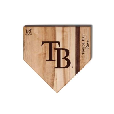 MLB 12-Inch Wooden Home Plate Cutting Board, Tampa Bay Rays