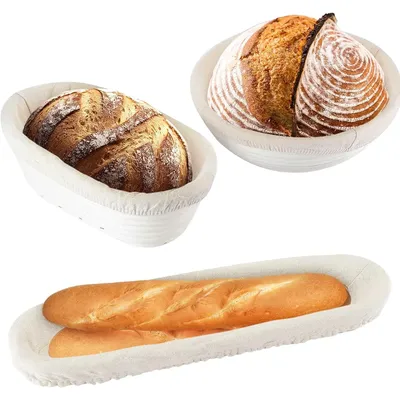Banneton Bread Proofing Basket Round Oval Sourdough Baskets Bread Baking Dough Rising Ratten Bowls with Liners For Bakery YY087