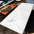 Tappetino per mouse per giocatori Esports Tappetino per mouse topografico Bianco Nero Controllo Strata Liquido Mausepad Accessori per tastiera da gioco Tappetino da scrivania XXL