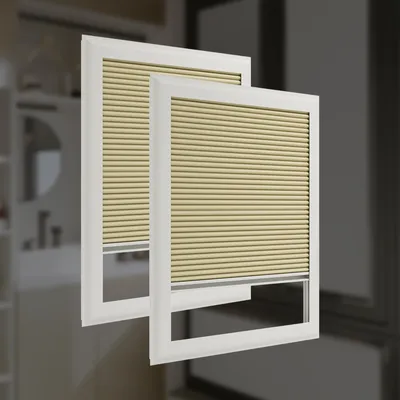 BOLAIEN Cordless Blackout Top Down Cellular Blinds with Frame, 16mm Honeycomb Shades for French Door, Inward Opening Windows