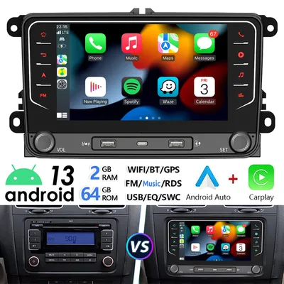 ESSGOO 7" Android 13 2+64G Apple Carplay Car Stereo GPS NAVI WIFI FM RDS BT For VW GOLF 5 6 Passat Tiguan Polo EOS Caddy Touran