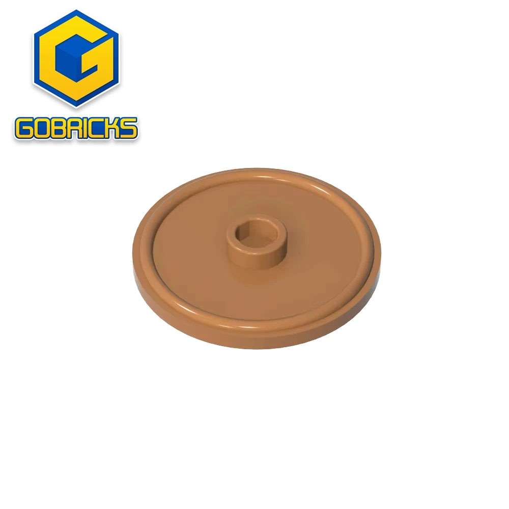 Gobricks GDS-M297 Minifigur, abschirmbares kreisförmiges Gesicht mit Bolzen, kompatibel mit Lego G91884, baut Bausteine zusammen Image