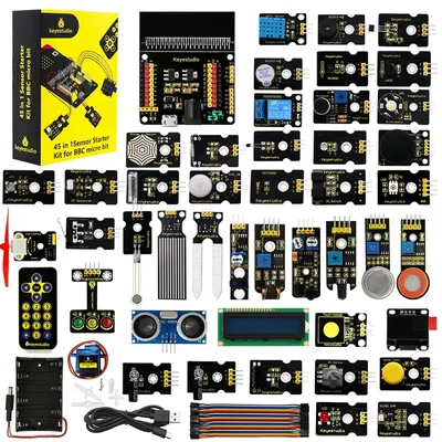 Keyes tudio micro: bit v2 45 in 1sensor starter kit elektronisches diy kit für bbc micro: bit v2 w/geschenk box programmier kit 58 projekte Image