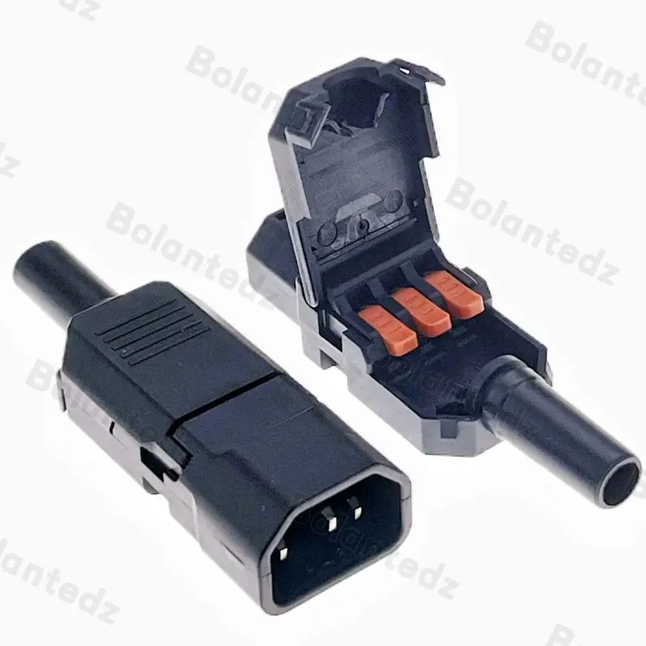 Bolantedz 1 Stück 10 A Stecker Reiskocher schraubenfrei Schnellverdrahtung AC-Steckdose elektrische Reiskocherverdrahtung PDU Image
