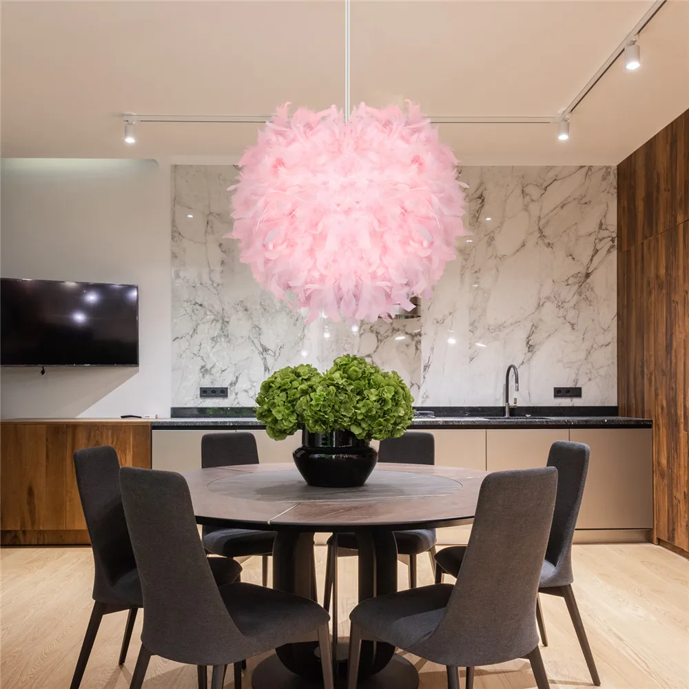 Anhänger Decken Lampe Feder Romantische Dreamy Decken Drop Schlafzimmer Wohnzimmer Mädchen Kinder Zimmer Dekoration Kronleuchter Hängen Lampe