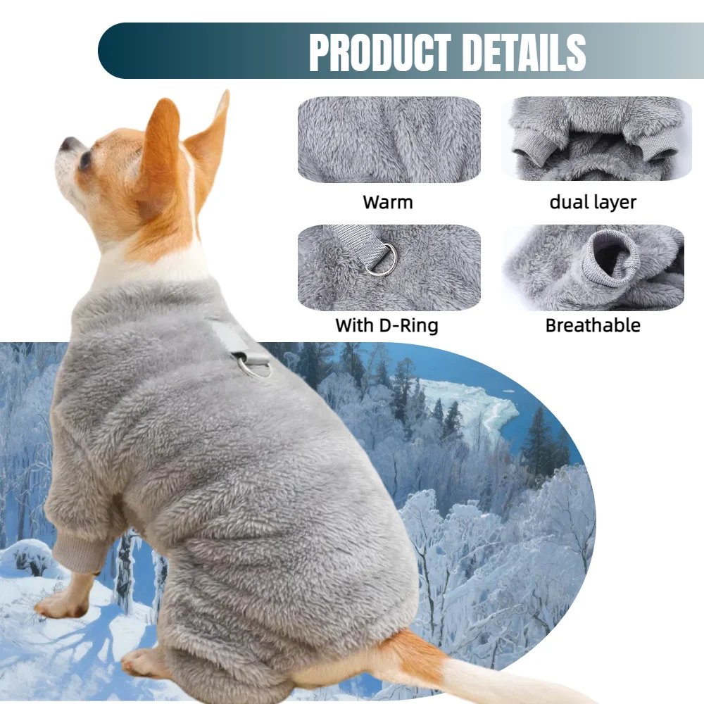 Weiche Fleece Hund Kleidung Herbst Winter Warme Haustier Kostüm Für Kleine Hunde Overall Welpen Pullover Mantel Chihuahua Overalls Haustier Outfits Image