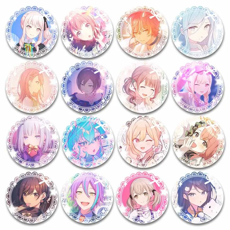 Projekt SEKAI Pjsk Emaille Pins Benutzerdefinierte Kreative Runde Legierung Brosche Hoshino Ichika Hinomori Shiho Abzeichen Schmuck Geschenke für Freunde Image