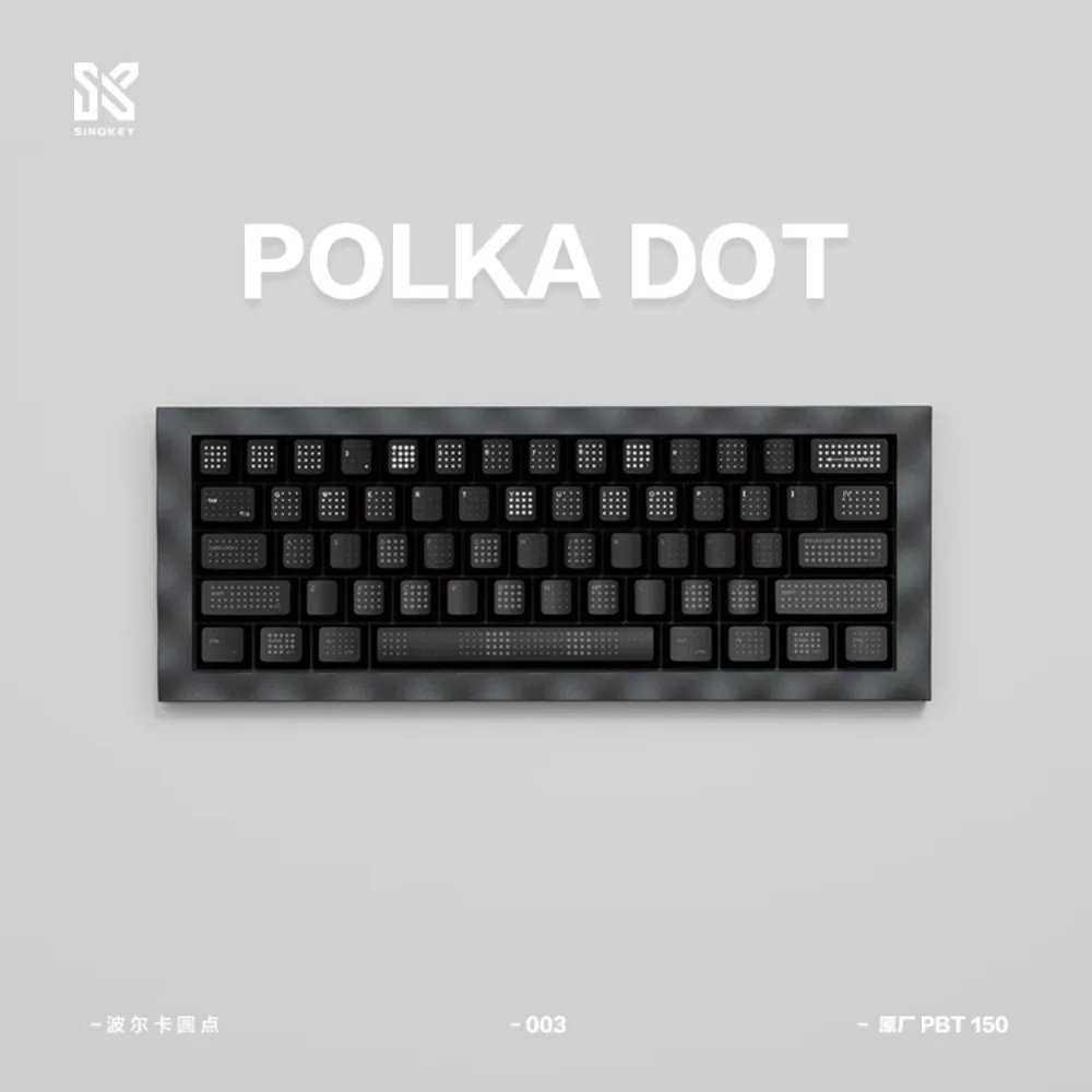 POLKADOT Theme Keycap Set 150Key PBT Custom Black Dot Tastaturkappe 1,5mm Cherry Profile Gaming KeyCap für mechanische Tastatur Image