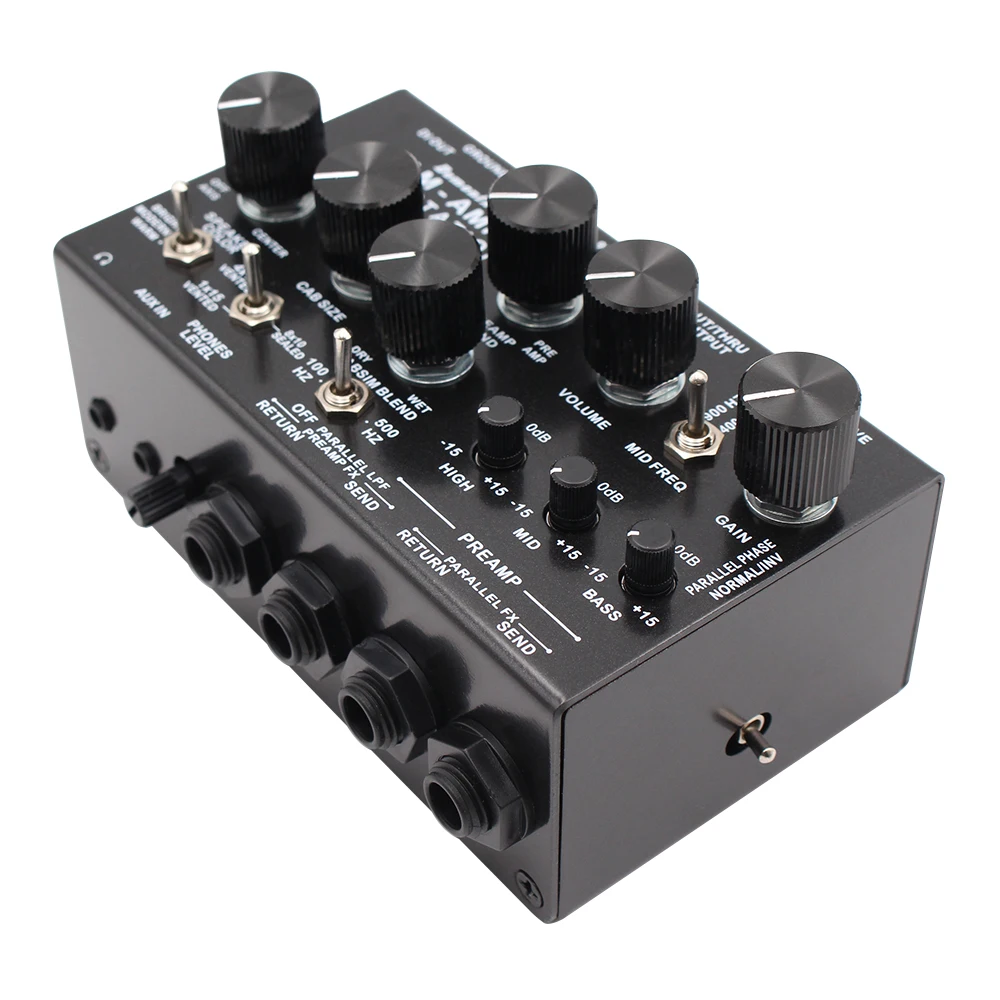 Demonfx SIM-AMP Hochwertiger Simplifier Bass Station | Vorverstärker-Simulator, Power Amp SIM, Stereo Cab SIM & DI-Ausgang für E-Bass Image