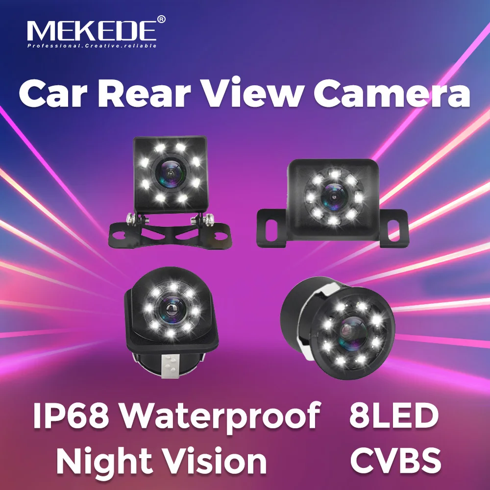 Mekede für vw kia bmw auto rückfahr kamera rückansicht video fahrzeug kamera backup rückfahr kamera 8 led nachtsicht park kamera Image