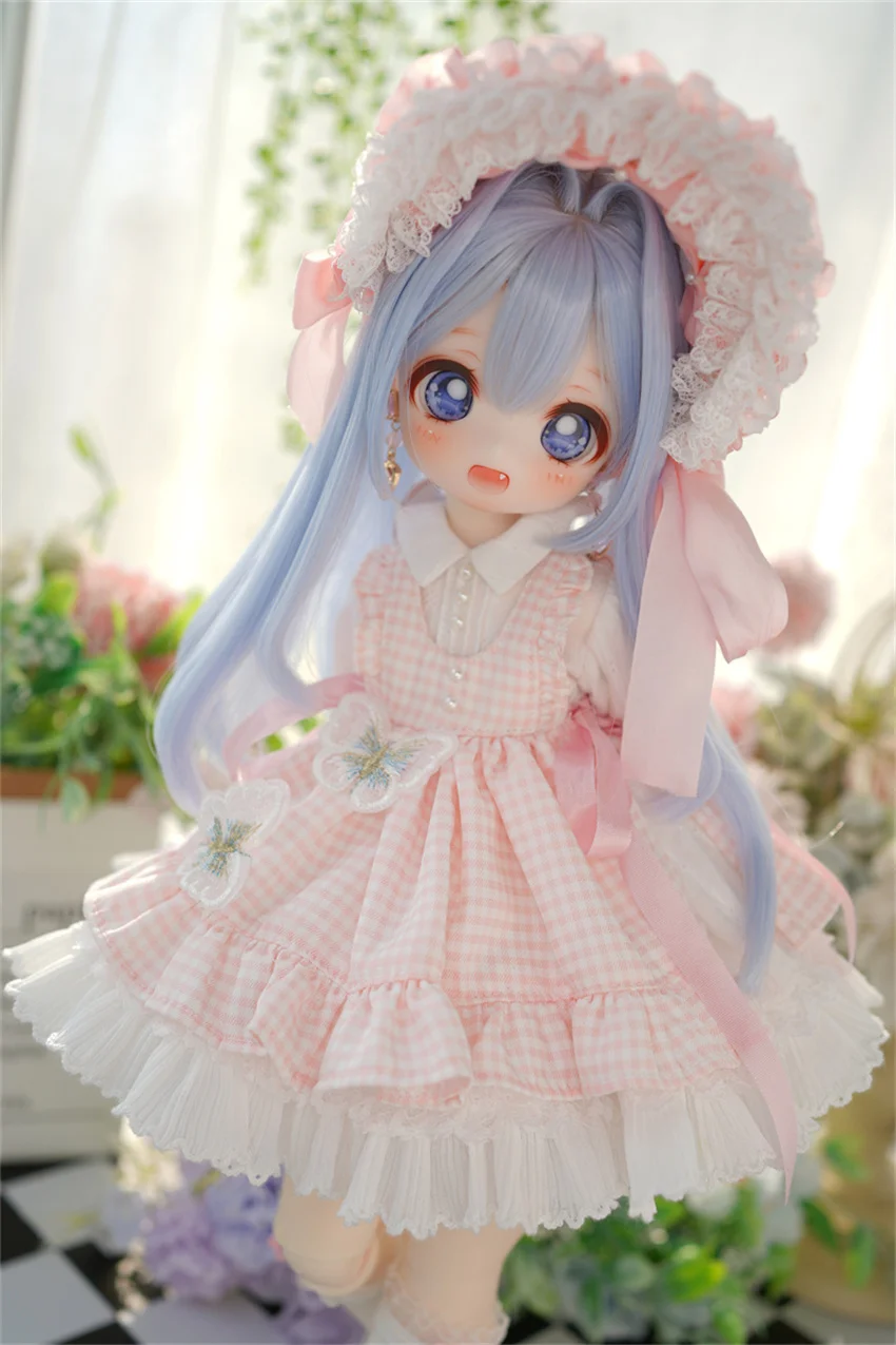 BJD Puppe Kleidung Spielzeug Mädchen Elegante Rosa Grün 1/4 MDD/MSD Kurzen Rock Bär Schwester Kleid Sets Elf geschenke Puppe Zubehör