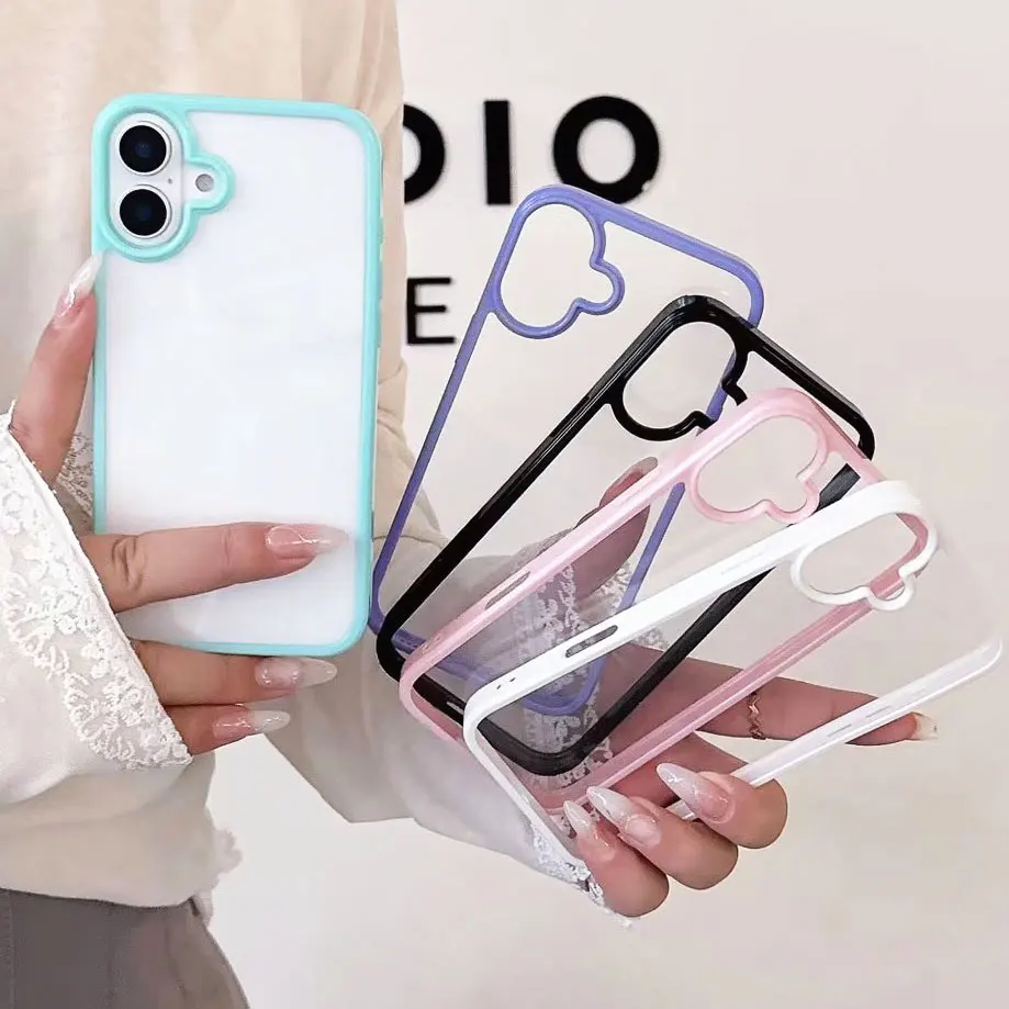 Luxus Candy Silikon Bumper Telefon Fall Für iPhone 16 15 14 11 12 13 Pro Max XS XR 8 7 plus Transparente Schutz Zurück Abdeckung