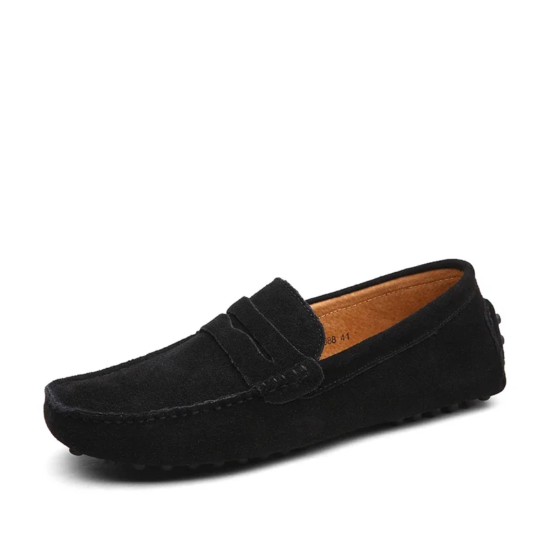 Hochwertige Wildleder-Freizeitschuhe für Herren, leicht, rutschfest, Herren-Fahrschuhe, Slip-on-Flats, Müßiggänger, Lederschuhe, 10 Farben, Größe 38–49