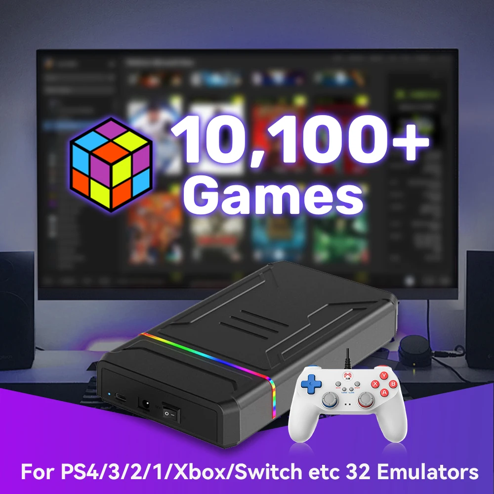 Launchbox OS 3T Gaming HDD Retro-Spielekonsole für XBOX/PS4/Switch/PS3/PS2/PS1/WiiU/Wii/DC mit 10107 Spielen für Windows PC/Laptop
