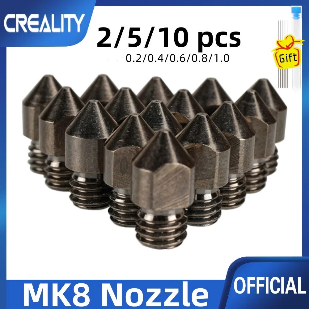 2/5/10PCS MK8 Düsen aus gehärtetem Stahl 0,2 0,4 0,6 0,8 1,0mm M6 Gewinde 1,75 MM Filament für 3D-Drucker Hotend CR10 Ender3 Image