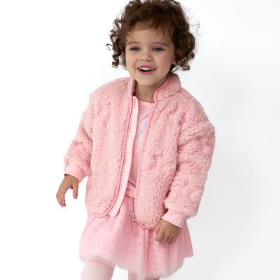 Prima Pink Sherpa Zip Jacket - 6-12 months