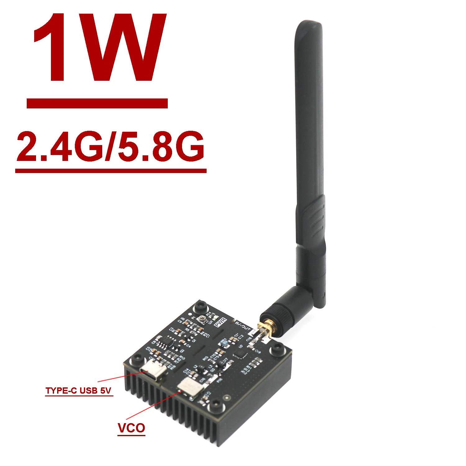 1W 2,4Ghz 5,8Ghz VCO Generator Signalquelle integrierte 1W Leistung + Antenne für 2,4G Bluetooth 5,8G WIFI BT Wifi Kamera Image