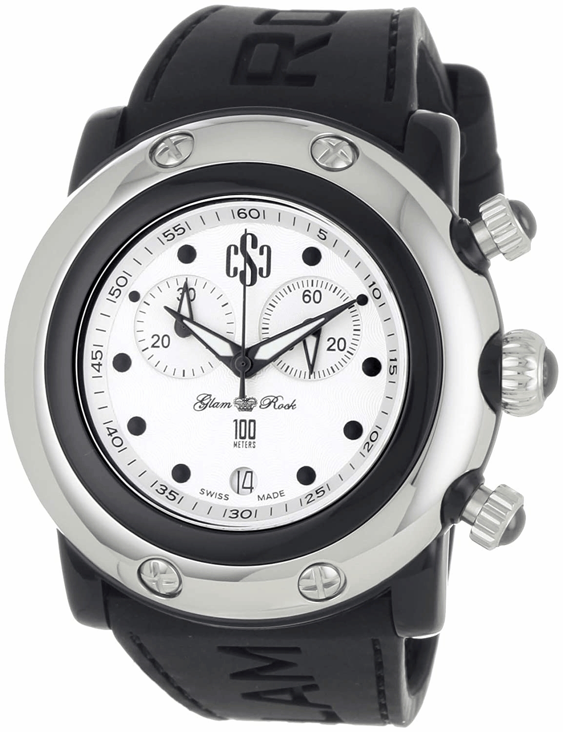 Glam Rock Unisex-Uhr Quartz Silber Schwarz Image