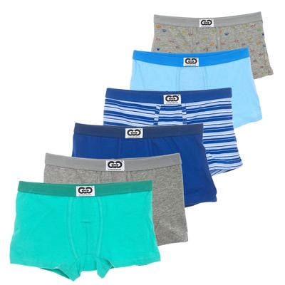 Pack-6-Boxershorts aus atmungsaktivem Stoff und anatomischer Vorderseite LPG1012 Junge