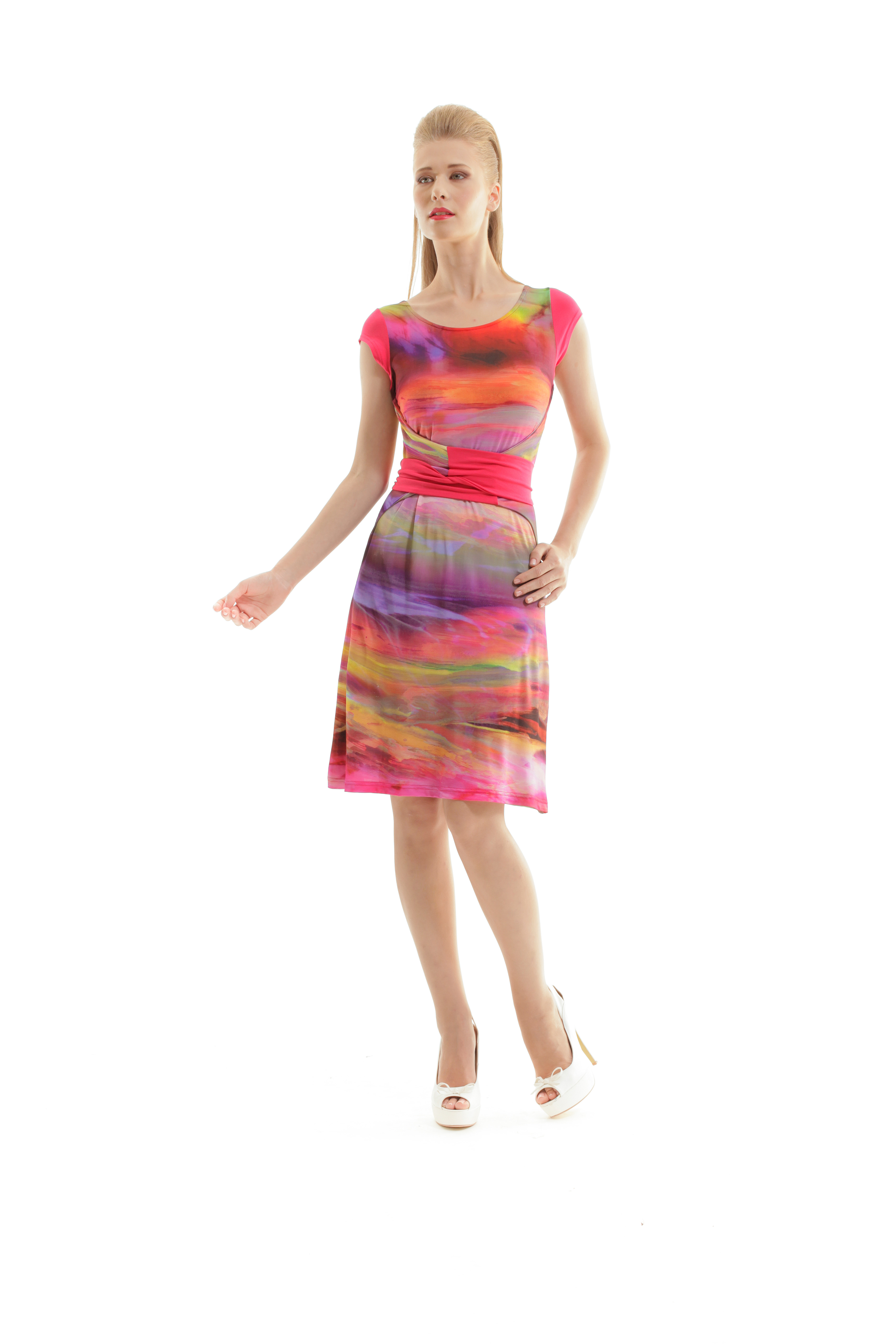 Print-Krawattenkleid mit Taille EU 36 / UK 8