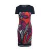Blaues und rotes Blumenkleid von Conquista Fashion