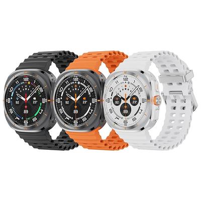 4 Pack Watch Band for Samsung Watch Ultra 47mm Silicone Replacement Strap Adjustable Ocean Band Wristband