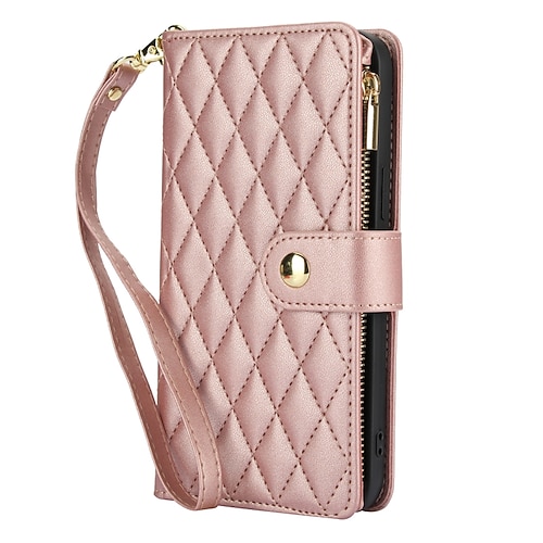 Handy Hülle Handyhüllen Für Pixel 9 Pro Pixel 9 Pro XL Pixel 8 Pro Pixel 8 Pixel 9 Pixel 7 Pixel 7 Pro Pixel 6 Pixel 6 Pro Rückseite mit Halterung Reisverschluss mit Lanyard Retro TPU PU-Leder Image