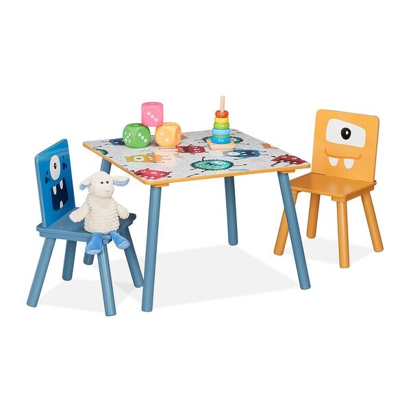 relaxdays 3-teilige Kindersitzgruppe Monster-Motiv Image