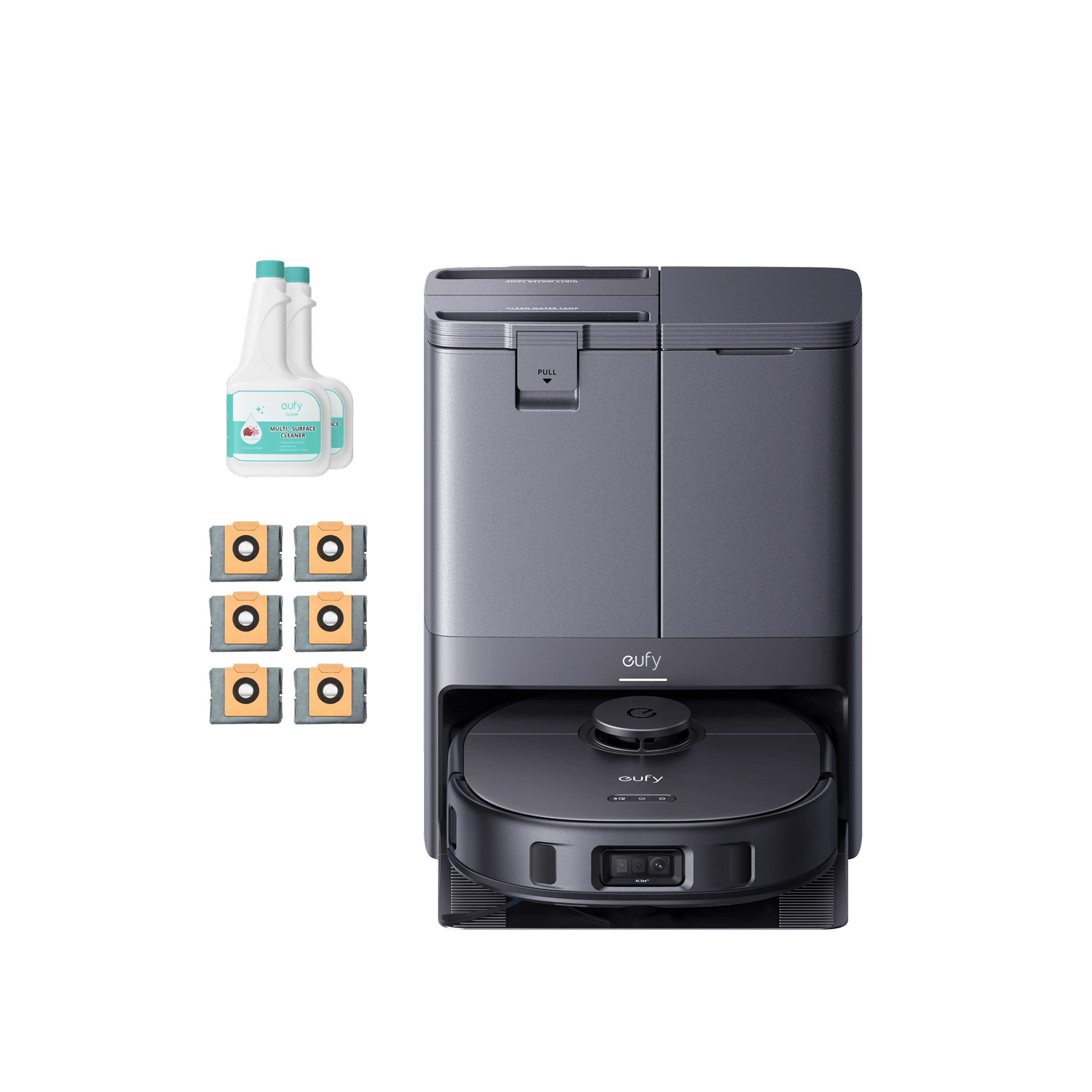eufy X10 Pro Omni + 2 bottles of eufy Floor Cleaning Solution+6 Replacement Dustbags