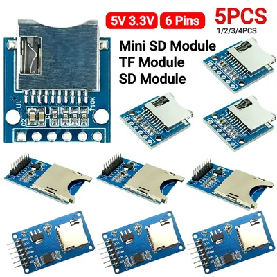 5/4/3/2/1PCS Micro SD Storage Expansion Board 5V 3.3V 6 Pins SPI Micro SD TF Card Memory Shield